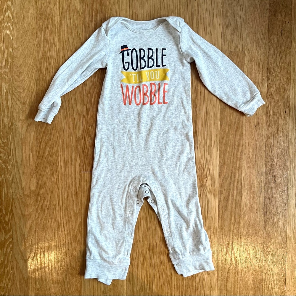 [3 for $15] CARTER'S Gobble Til You Wobble Long Pants Bodysuit (18 months)